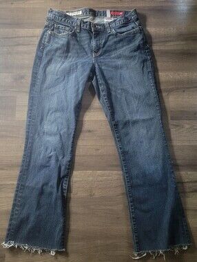Vintage X2 Jeans Women's Size 8 Medium Wash Curvy Boot Cut Jeans Frayed Bottom